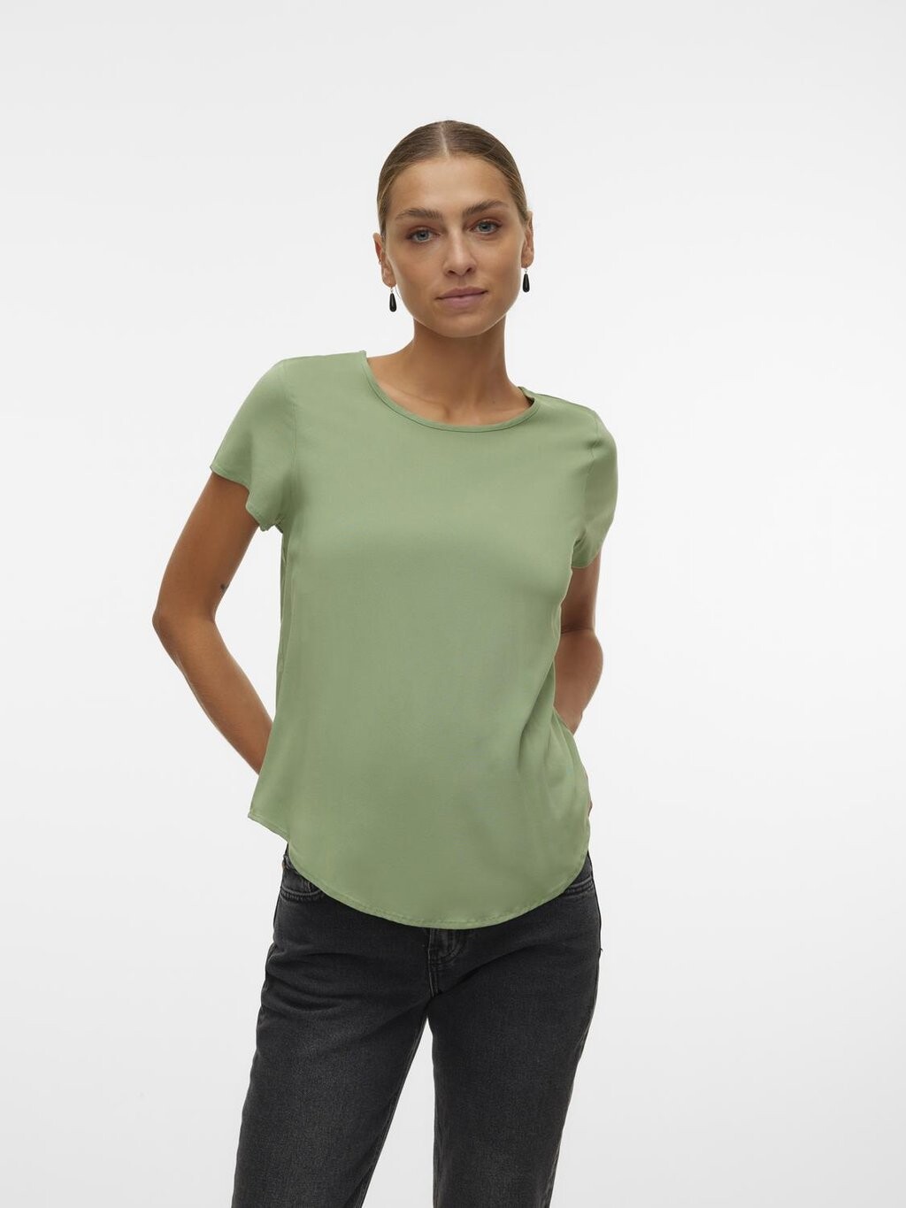 Футболка базовая Vmbella Vero Moda, цвет hedge green блузка vero moda цвет hedge green