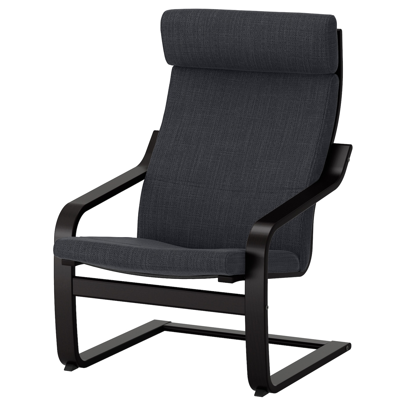 ПОЭНГ Кресло, черно-коричневый/Хилларед антрацит POÄNG IKEA