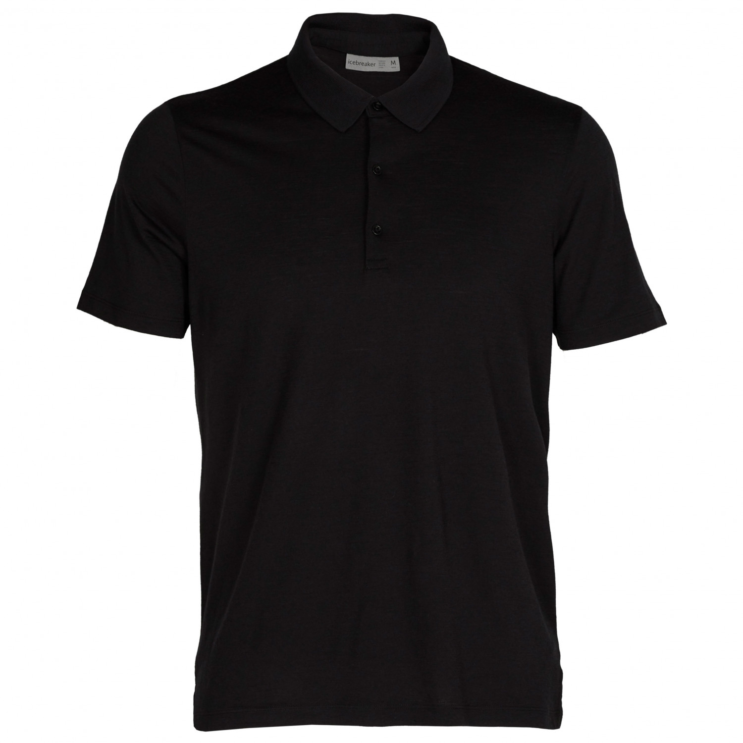 Рубашка из мериноса Icebreaker Tech Lite II S/S Polo, черный футболка поло из шерсти мериноса s синий