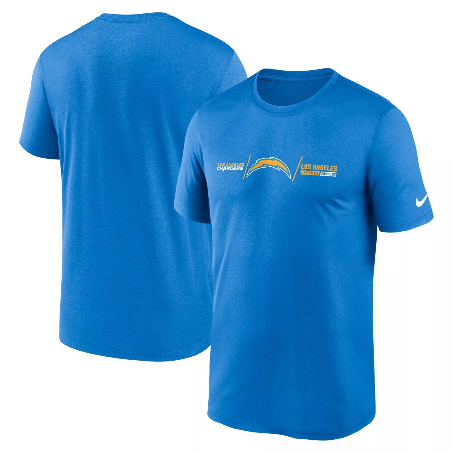 Мужская пудрово-синяя футболка Los Angeles Chargers Horizontal Lockup Legend Nike