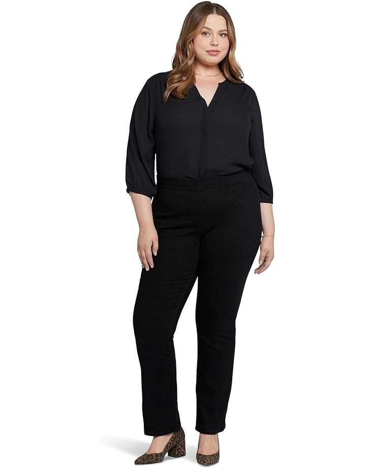 Джинсы NYDJ Plus Size Pull-On Bailey in Black Rinse, черный