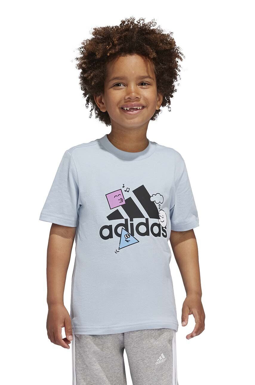 

Детская хлопковая футболка adidas POS TABLE LK, синий