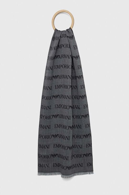 

Шерстяной шарф Emporio Armani, серый