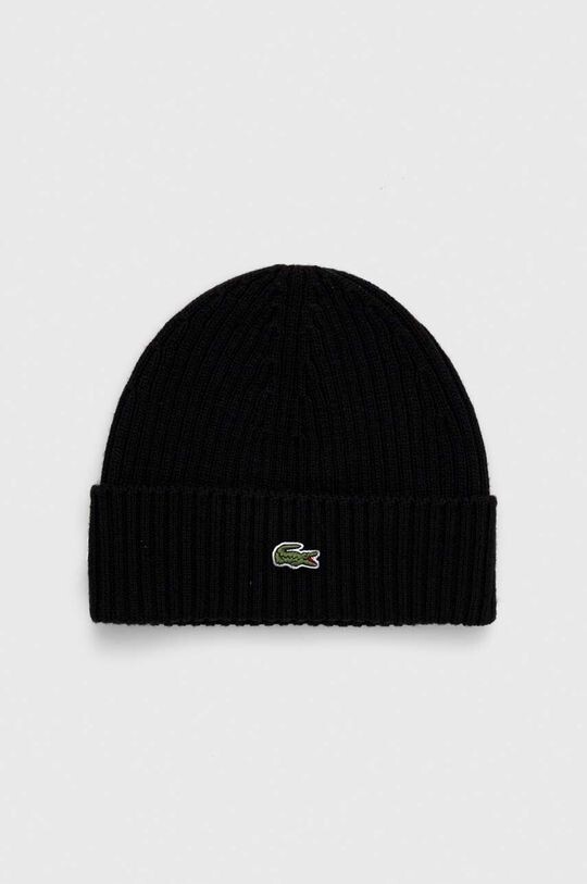 

Шерстяная шапка Lacoste, черный