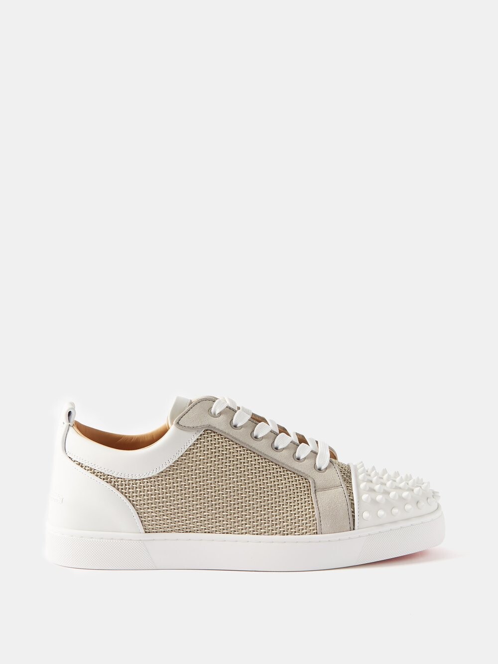 

Кроссовки louis junior с шипами из искусственной рафии Christian Louboutin, белый