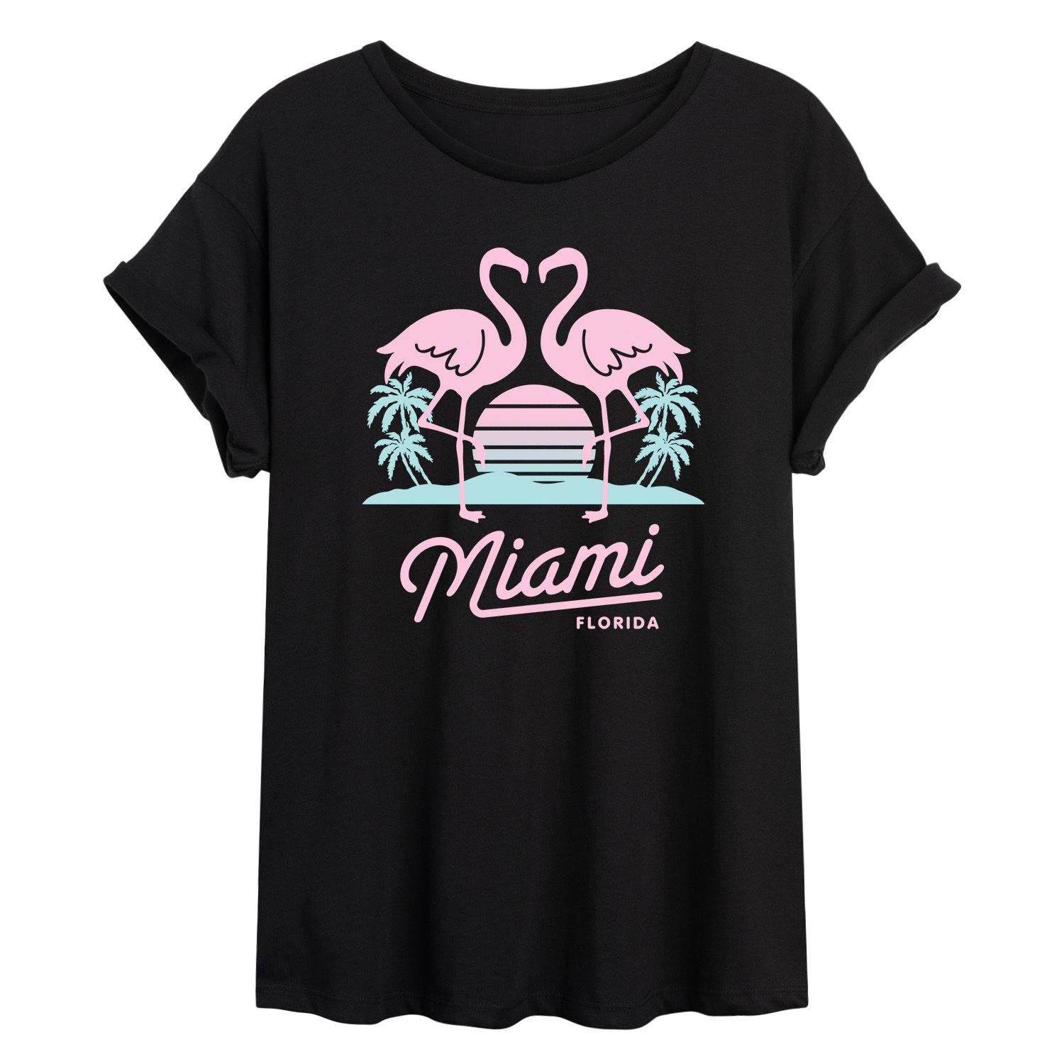 Размерная футболка с рисунком Miami Flamingos для юниоров Licensed Character