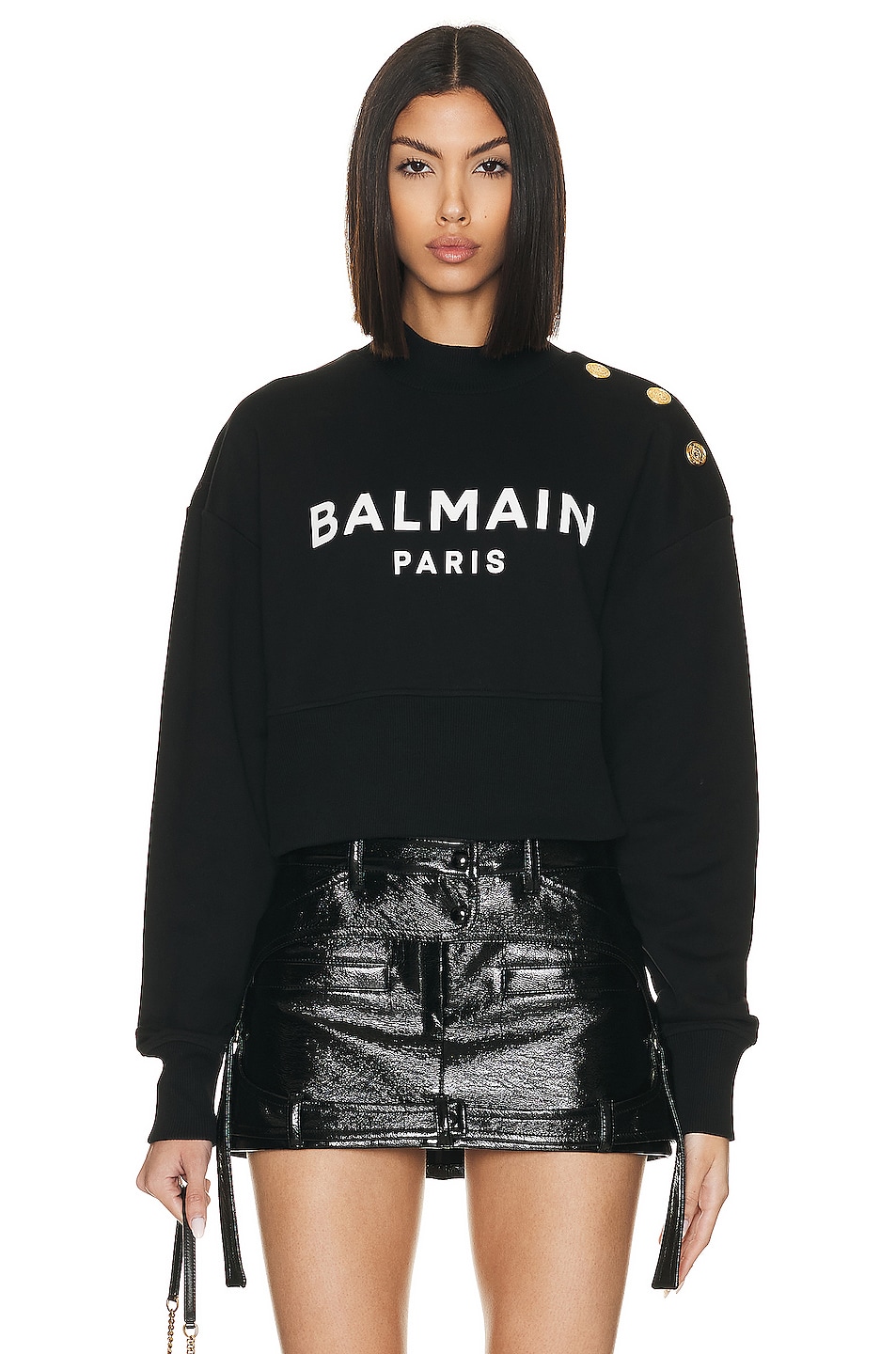 

Свитер Balmain 3 Button Balmain Printed Sweatshirt, цвет Noir & Blanc