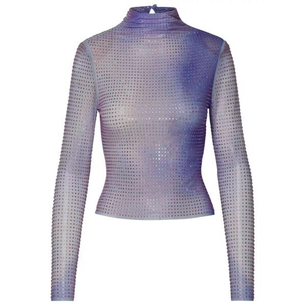 

Футболка lilac polyester contour top Self Portrait, фиолетовый