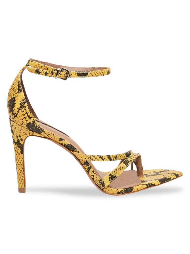 

Кожаные сандалии Amelia с животным принтом Bcbgmaxazria, цвет Yellow Multicolor