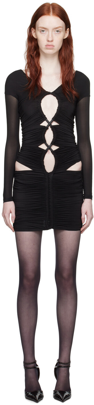 

Черное мини-платье Ouroboros Dion Lee