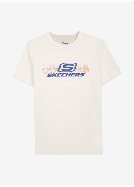 

Однотонная белая мужская футболка с круглым воротником Skechers, Белый
