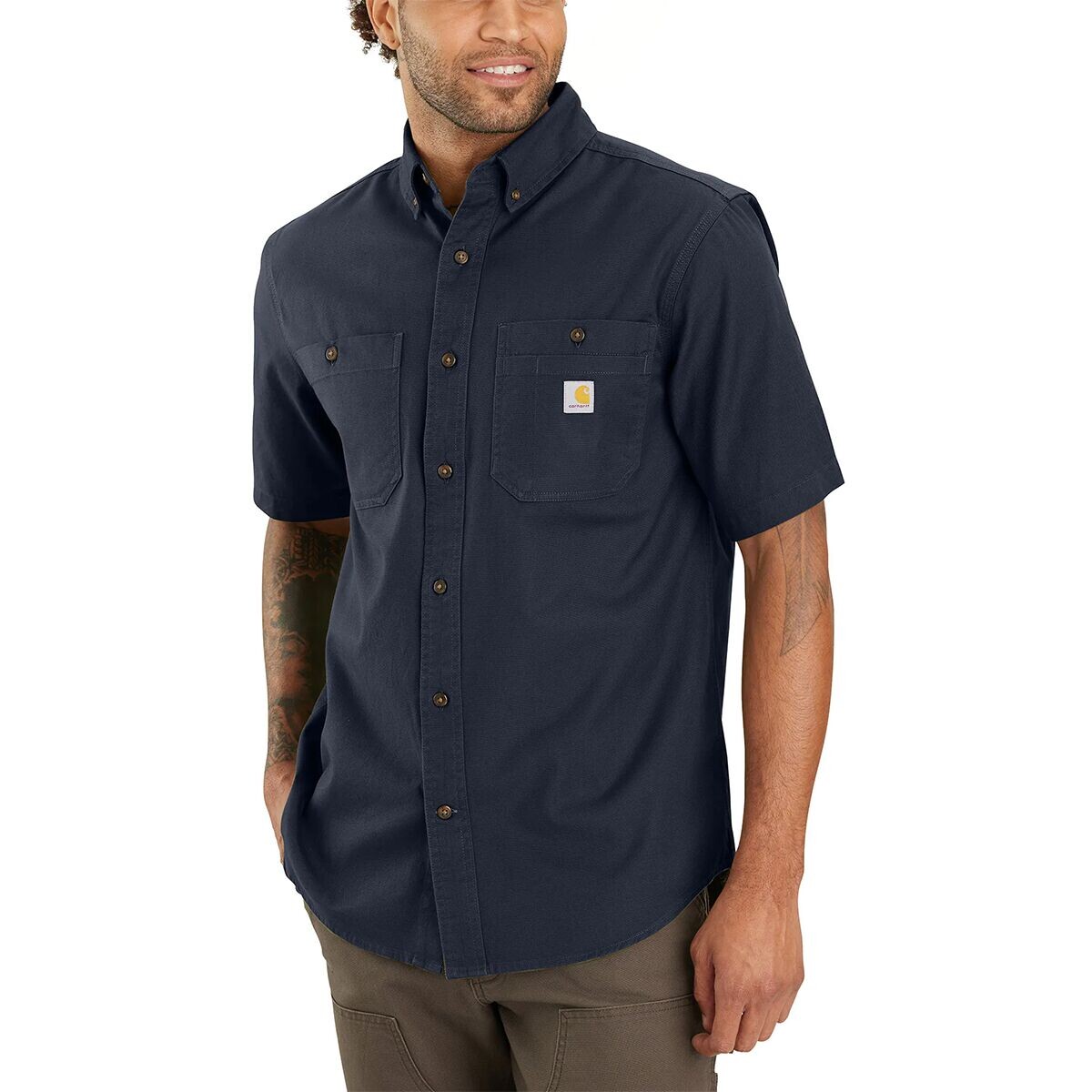 

Рабочая рубашка rugged flex rigby с короткими рукавами Carhartt, синий