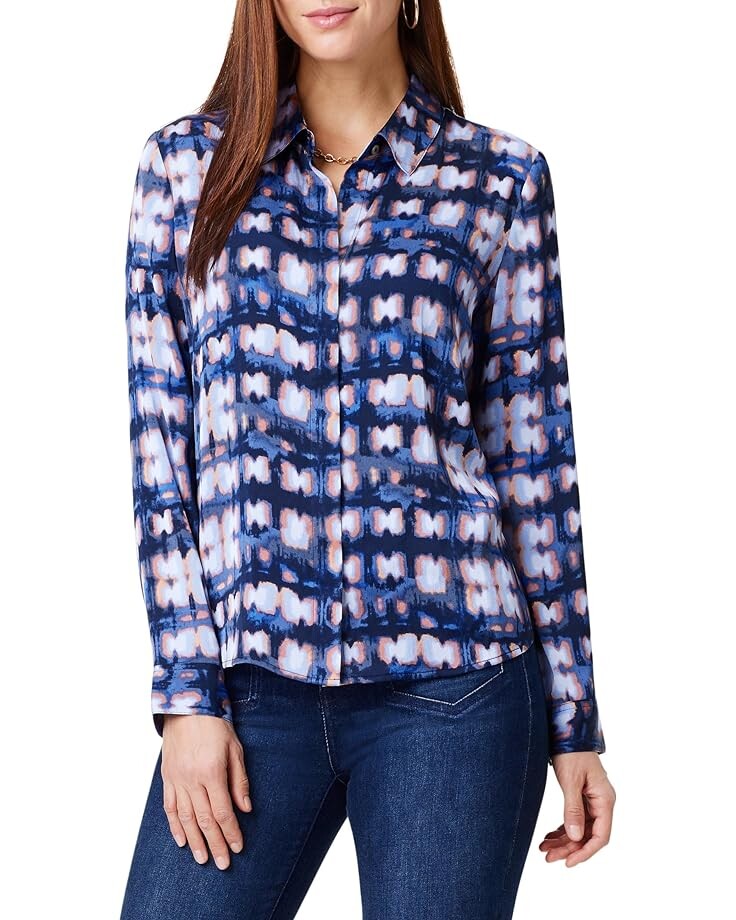 

Рубашка NIC+ZOE Shibori Glow Shirt, цвет Indigo Multi