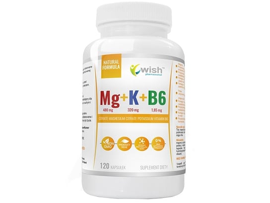 Wish, Витамины и минералы, Mg+K+Vit B6, 120 капс. wish mg zn vit b6 120 таблеток