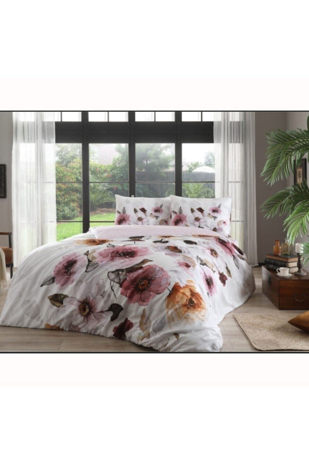 

Комплект двойных пододеяльников Linens Allday Espıta, розовый