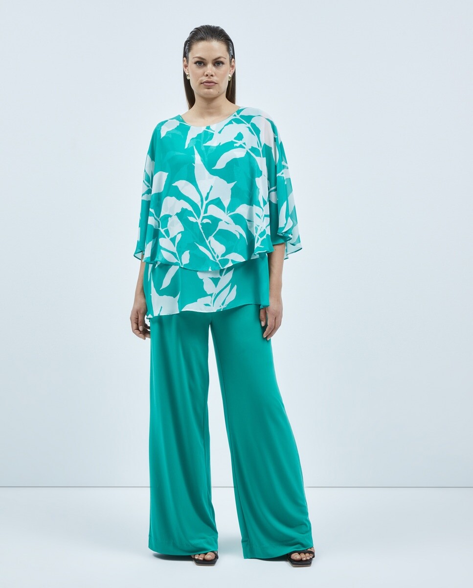 

Длинный женский комбинезон с накидкой Couchel, зеленый