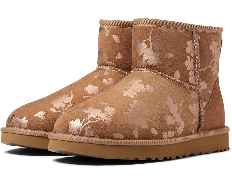 

Ботинки UGG Classic Mini Floral Foil, цвет Amphora