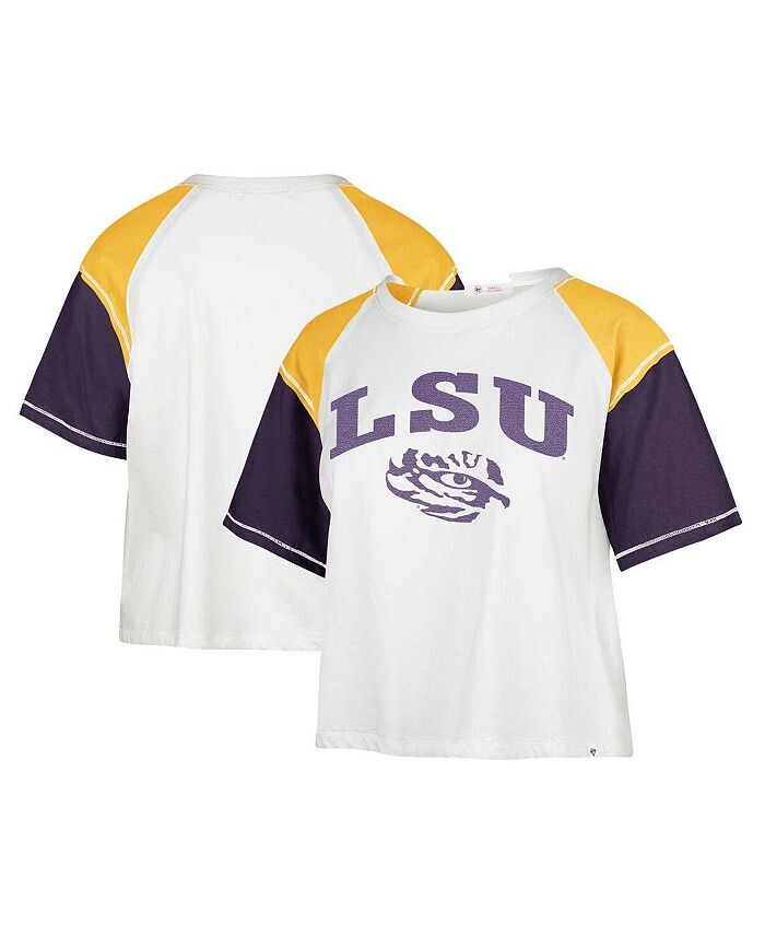 

Женская белая укороченная футболка LSU Tigers Serenity Gia '47 Brand, белый