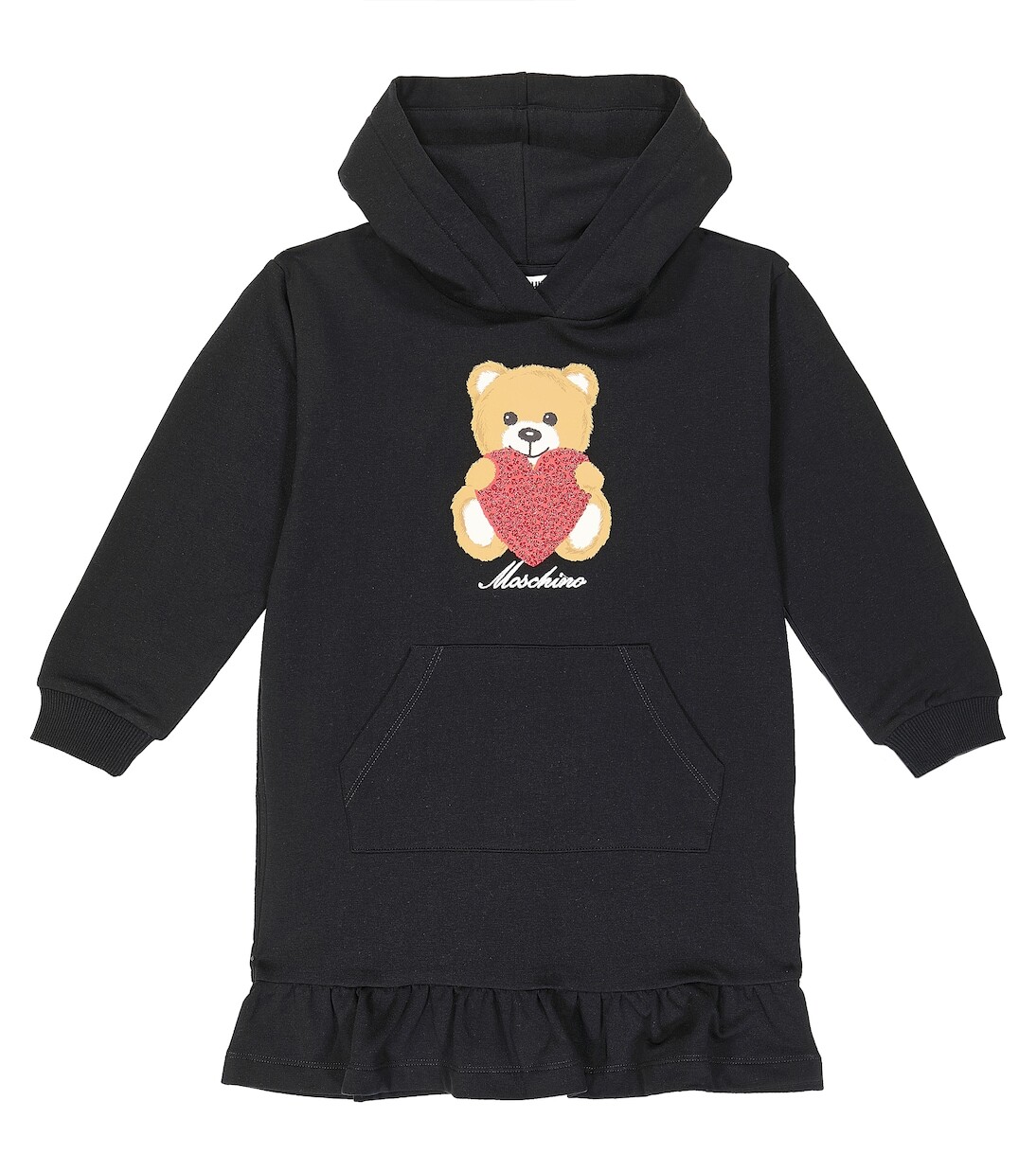 

Платье-свитер из хлопкового джерси teddy bear Moschino Kids, черный