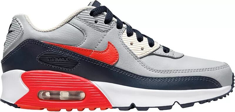 

Детские кроссовки Nike Air Max 90 для начальной школы, серый/малиновый