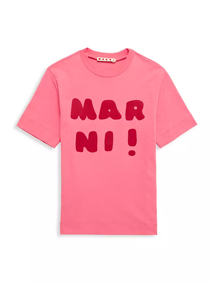 

Футболка с круглым вырезом и логотипом Little Girl's & Girl's Marni, розовый