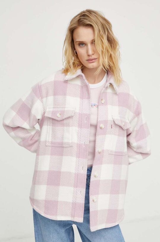 

Куртка-рубашка из смесовой шерсти Levi's, розовый