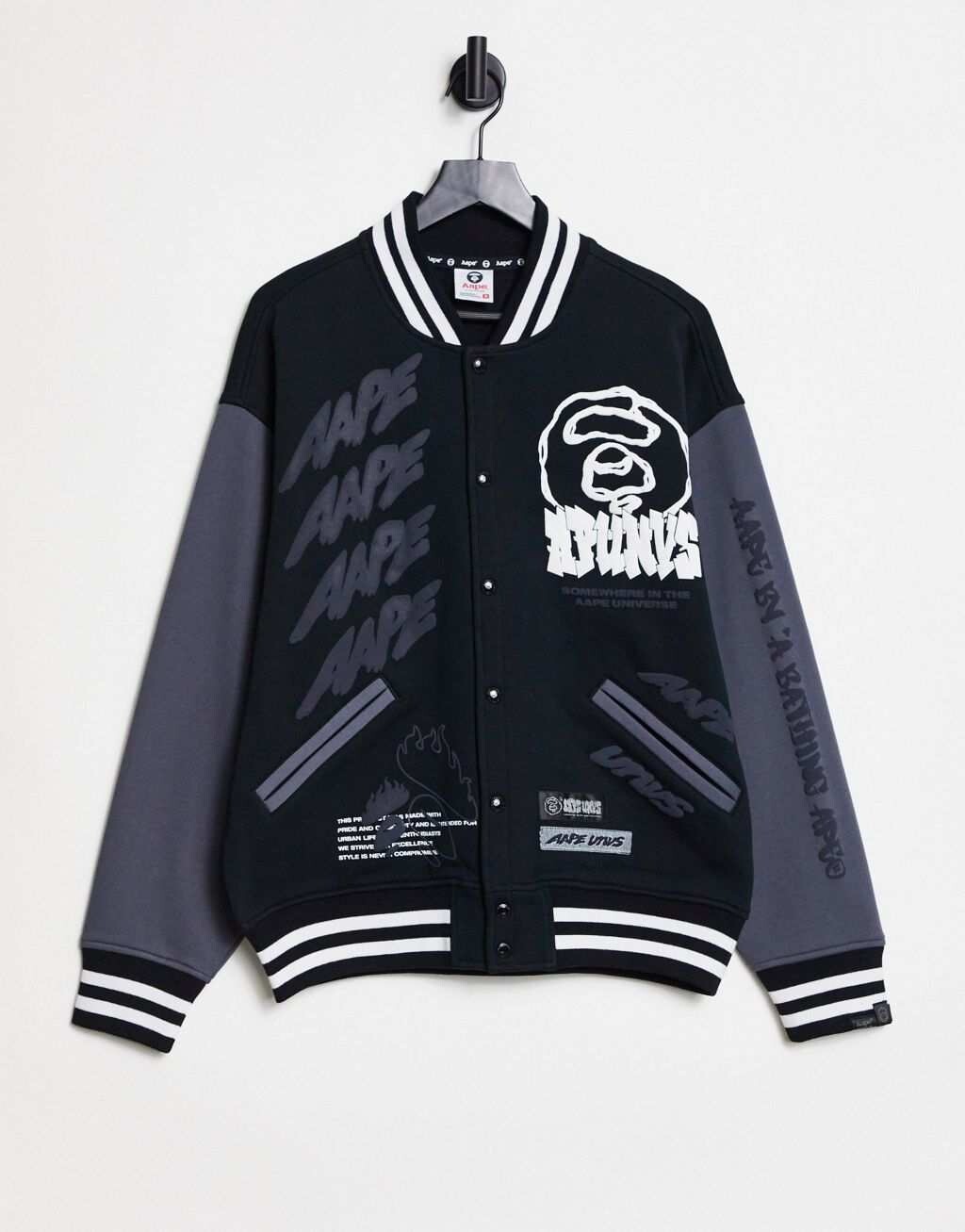 

Серый университетский свитшот AAPE By A Bathing Ape Rolling