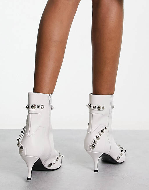 Белые ботильоны на каблуке Jeffrey Campbell Alt Rock