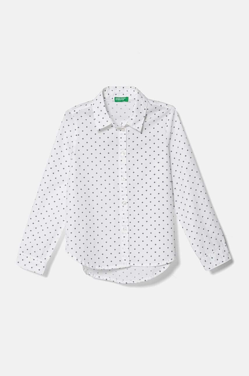 

Детская хлопковая рубашка United Colors of Benetton, белый