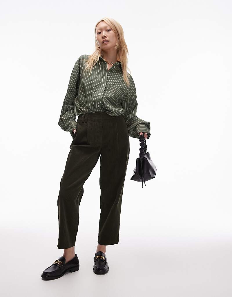 

Topshop Petite – вельветовые брюки цвета хаки
