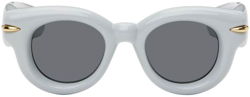 Синие круглые завышенные солнцезащитные очки Loewe, цвет Light blue/Other