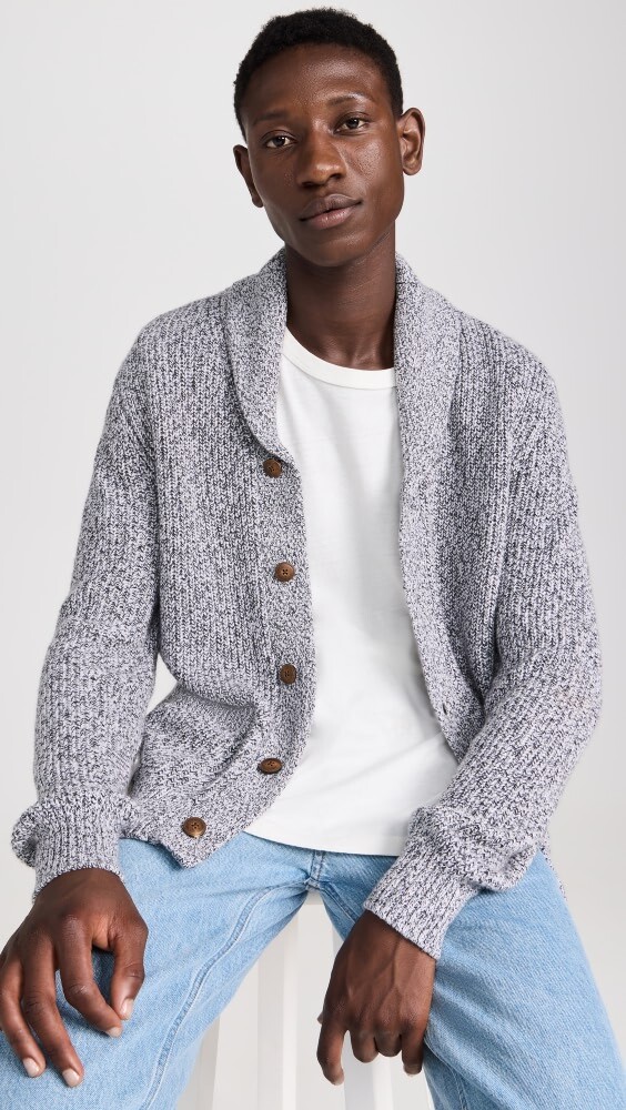 

Кардиган Faherty Marled Cotton, серый