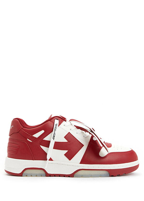 

Бело-красные мужские кожаные кроссовки out off office Off-White