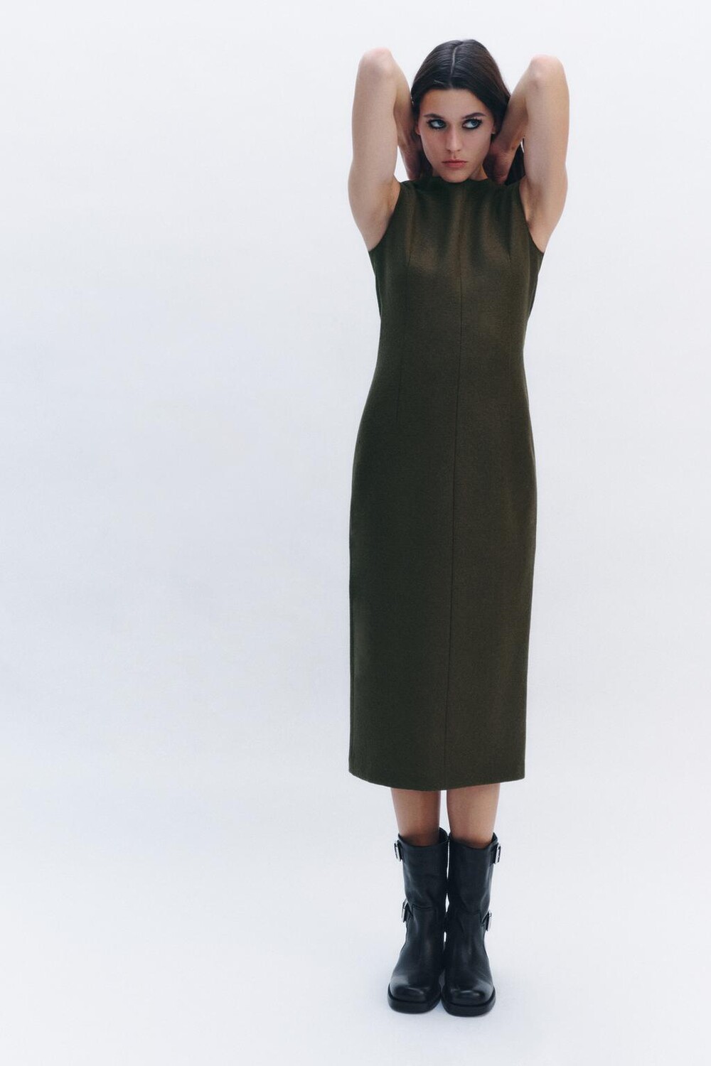 

Шерстяное платье ZARA, хаки