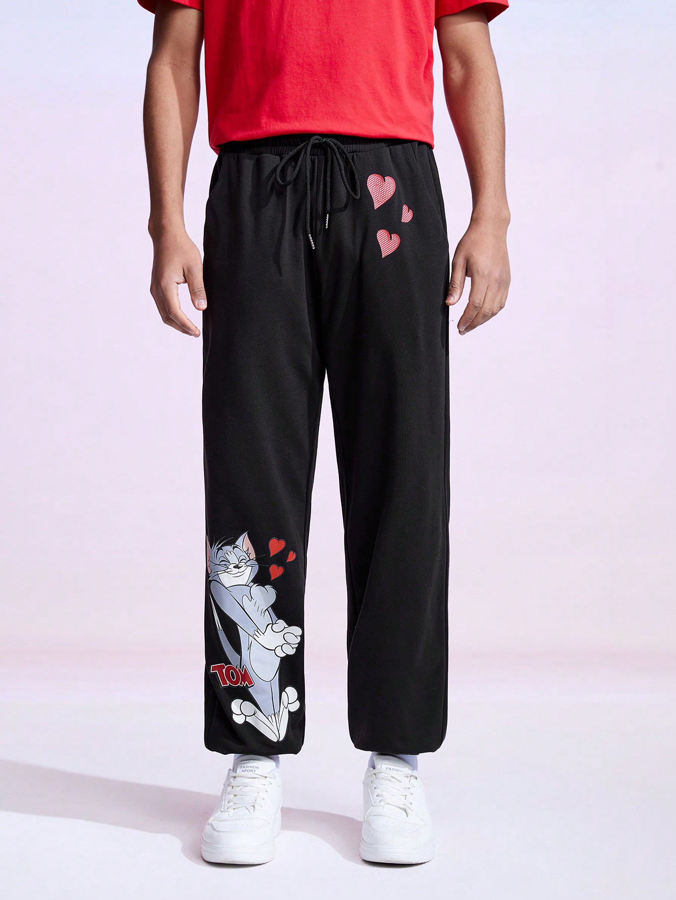 Мужские брюки с эластичными манжетами и рисунком SHEIN, черный мужские быстросохнущие спортивные брюки с эластичными манжетами черный