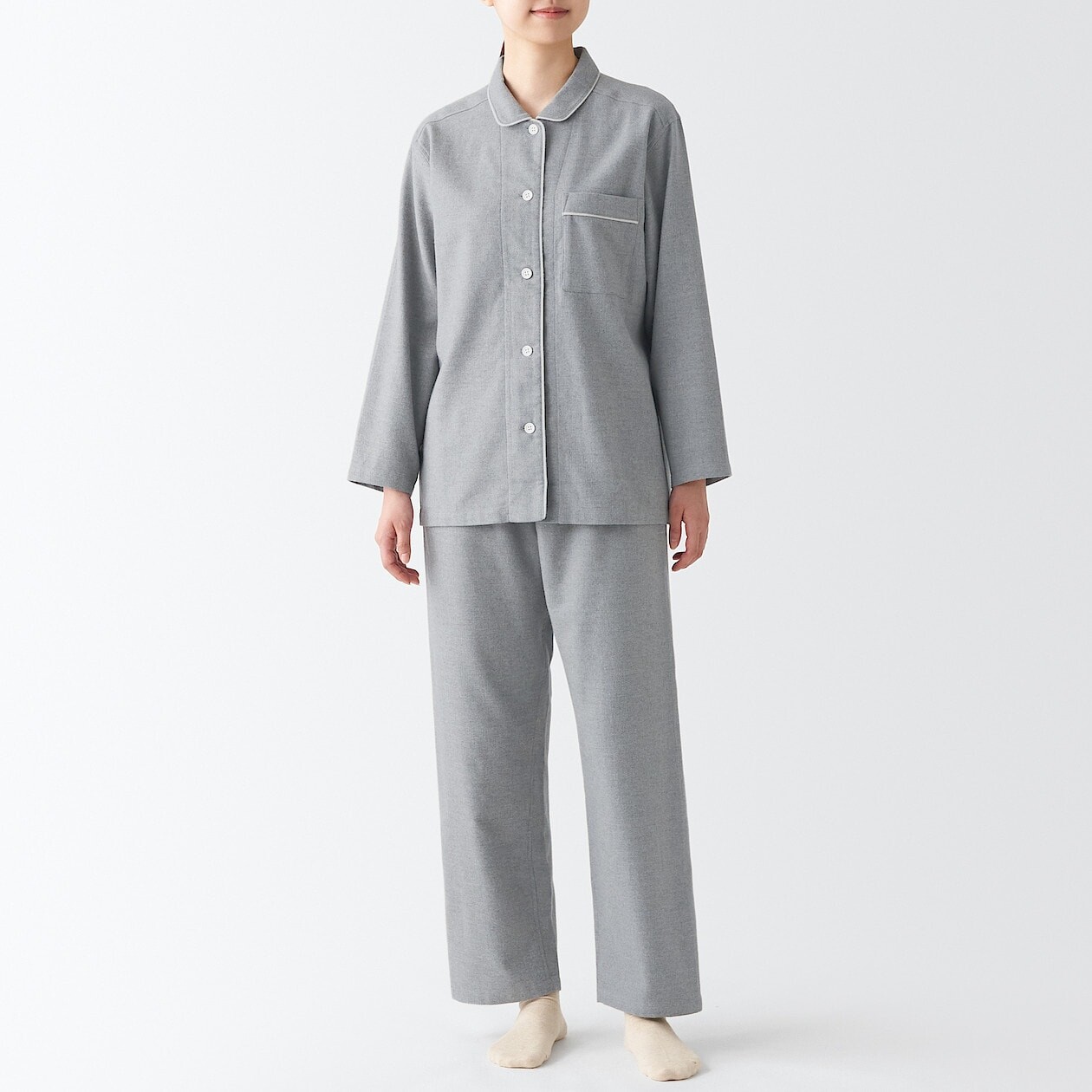 

Фланелевая пижама без боковых швов MUJI, серый
