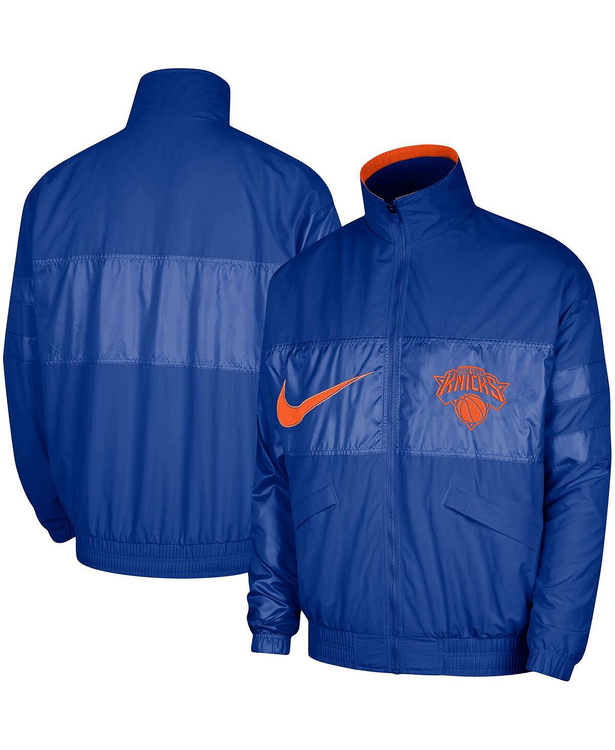 Мужская синяя куртка с молнией во всю длину New York Knicks Courtside Versus Capsule Nike мужская футболка rj barrett grey new york knicks icon performance nike серый