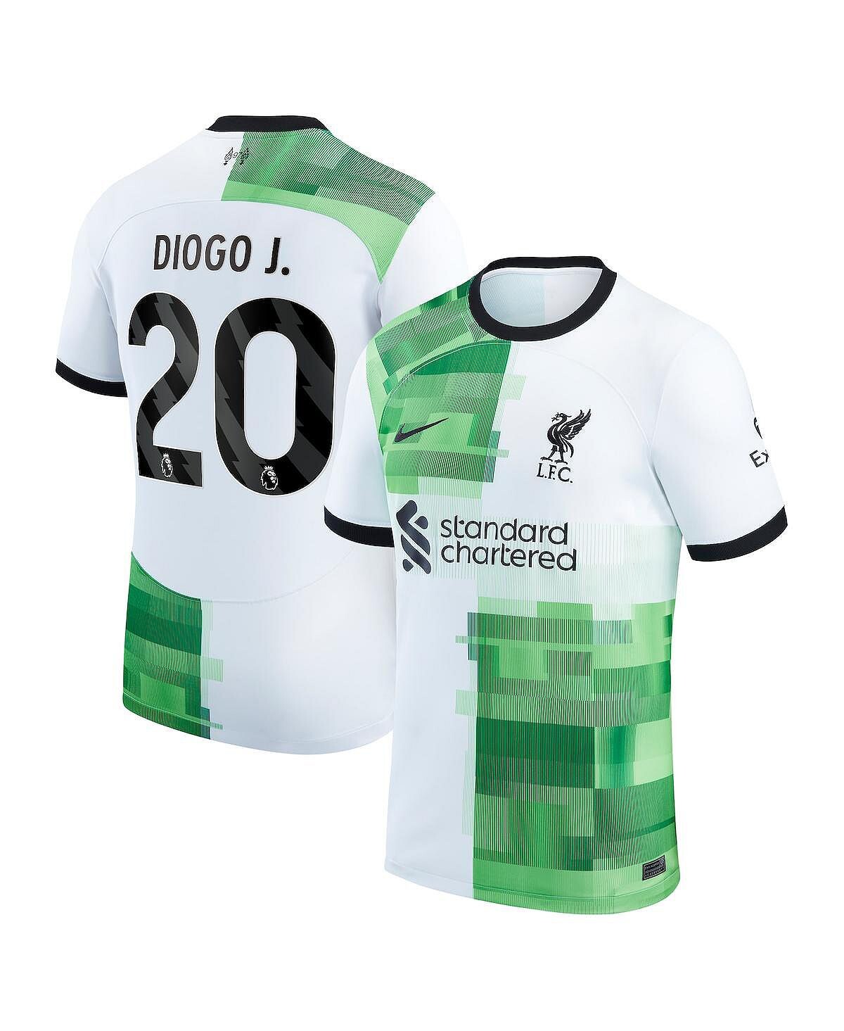 

Мужская выездная футболка Diogo Jota White Liverpool 2023/24, реплика игрока Nike