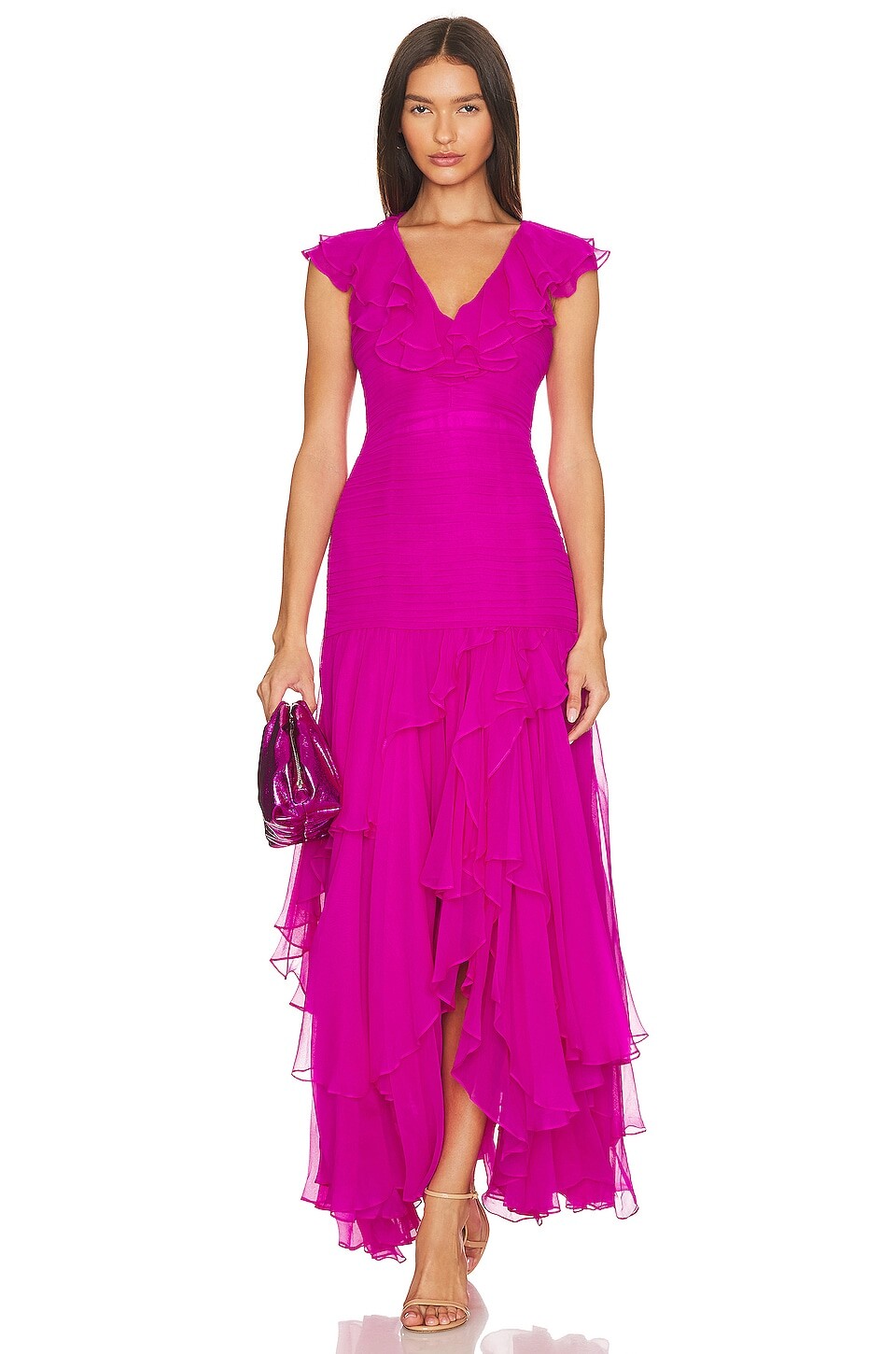 

Платье LoveShackFancy Tini Gown, цвет Flirty Fuschia
