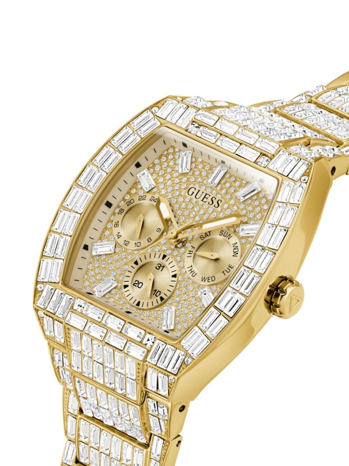

GUESS USA наручные часы 43 мм с кристаллами, серый