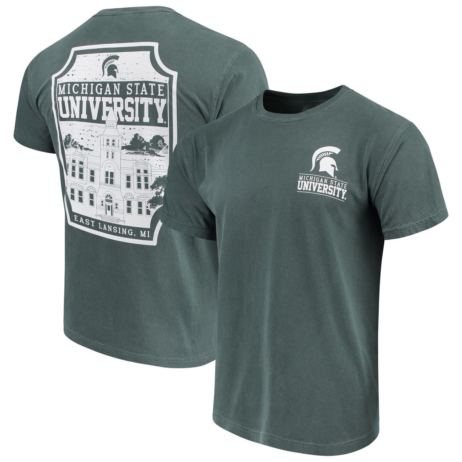 Мужская зеленая футболка Michigan State Spartans Comfort Colors Campus Icon