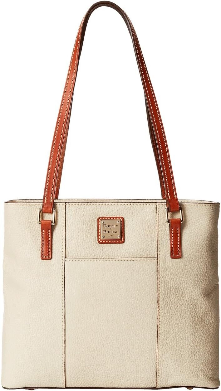 

Маленькая сумка-шоппер Lexington из галечной кожи New Colors Dooney & Bourke, цвет Bone w/ Tan Trim