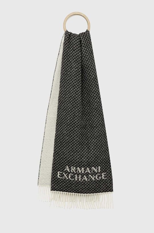 

Шерстяной шарф Armani Exchange, черный