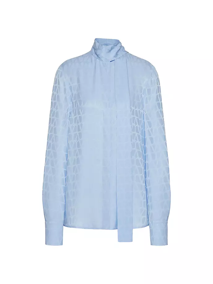 

Шелковая жаккардовая блузка Toile Iconographe Valentino Garavani, синий