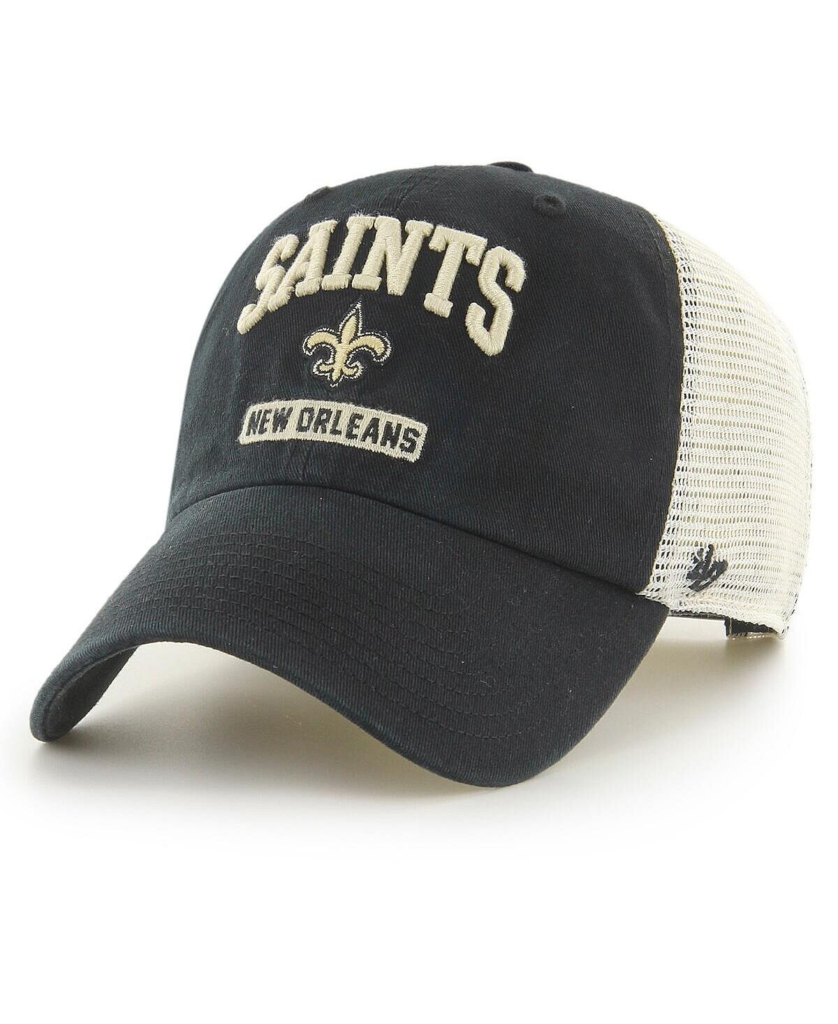 

Мужская черно-белая кепка Snapback New Orleans Saints Morgantown Trucker Clean Up '47 Brand