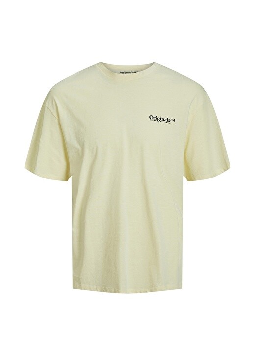

Однотонная желтая мужская футболка с круглым вырезом Jack & Jones, Желтый