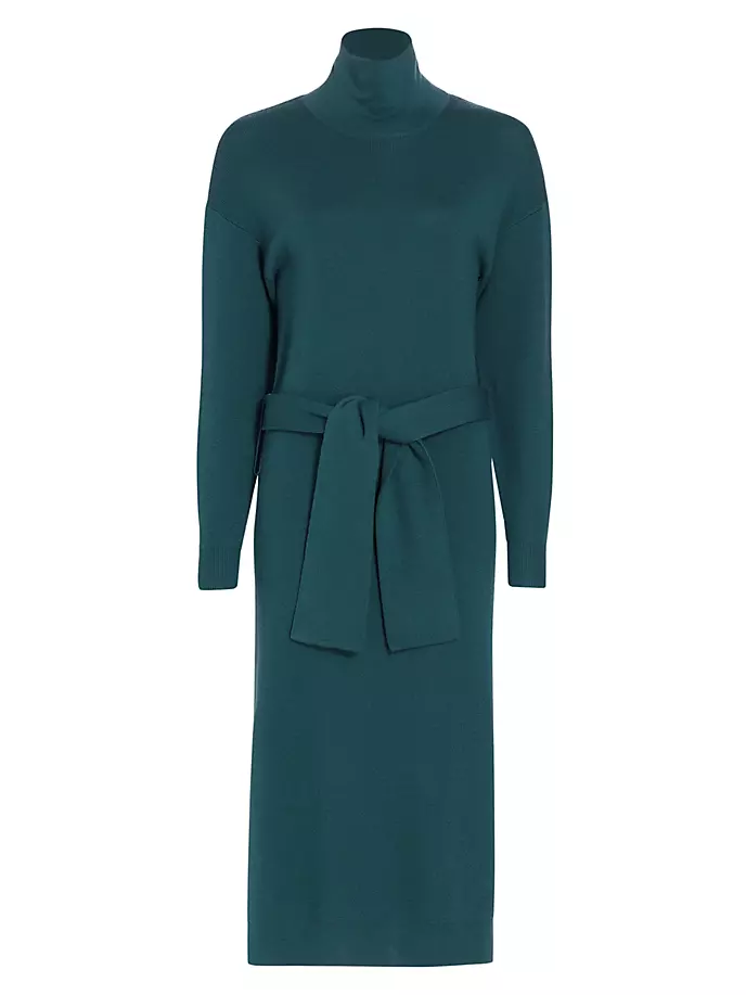 

Роскошное платье-свитер из мериносовой шерсти с завязками спереди Naadam, бирюзовый