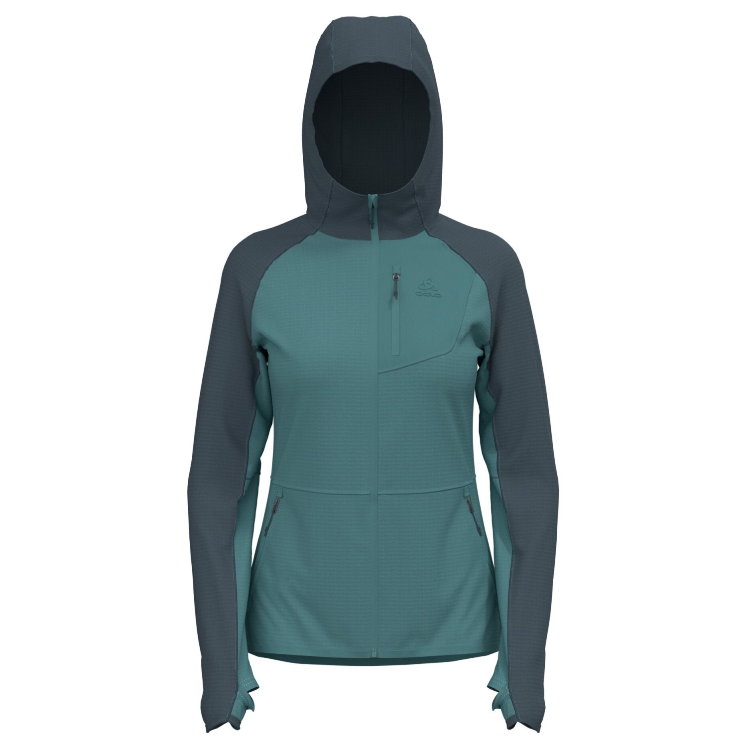 Флисовая жилетка Odlo Women's Ascent Mid Layer Hoody Full Zip, цвет Arctic/Dark Slate куртка для активного отдыха odlo черный