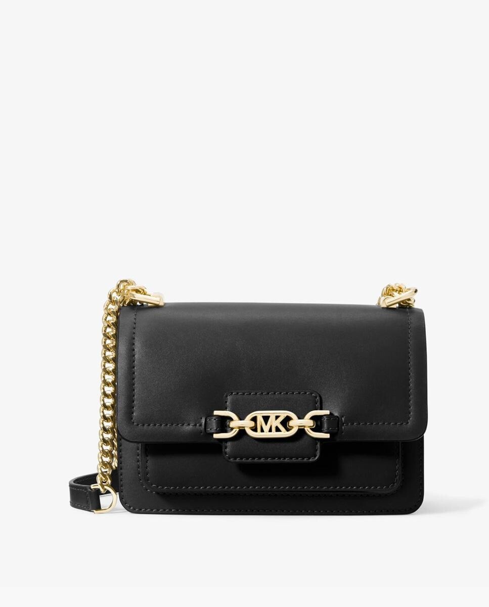 

Женская черная кожаная сумка через плечо Heather Michael Michael Kors, черный
