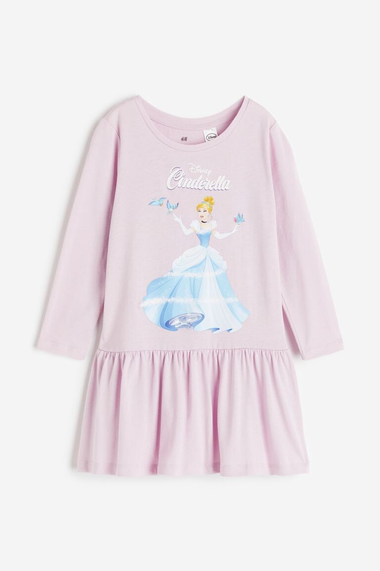 

Хлопковое платье с рисунком H&M, розовый